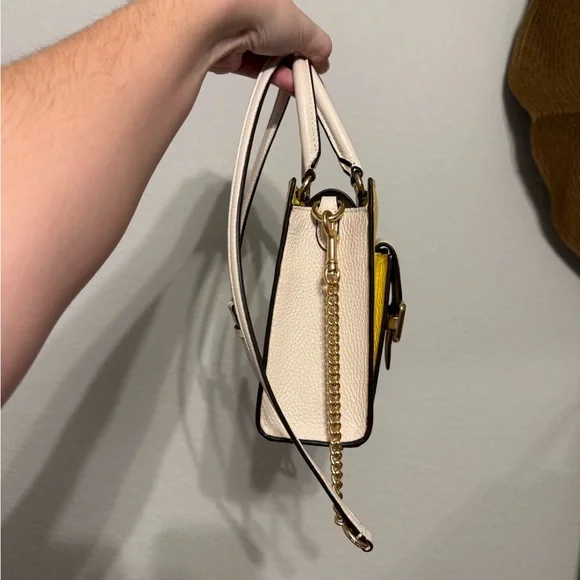 Coach Mini Bag in Yellow and Cream - Picture 2 of 7